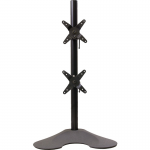 Dual LCD Monitor Desk Stand - 28 inch pole - Black - Vertical - Dual