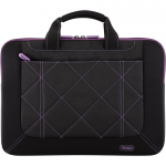 Pulse Carrying Case (Sleeve) for 16 inch Notebook - Black Purple - Bump Resistant Scratch Resistant - Neoprene - Cross-Stitched - Handle