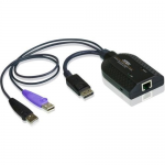 USB/RJ-45 KVM Cable - USB/RJ-45 for Card Reader KVM Switch Keyboard/Mouse Video Device - 1 Pack - 2 x Type A Male USB 1 x DisplayPort Male Digital Audio/Video - 1 x RJ-45 Female Network