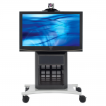 RPS-1000SE Display Stand - Up to 65 inch Screen Support - 300 lb Load Capacity - 1 x Shelf(ves) - 62 inch Height x 45 inch Width x 24 inch Depth - Powder Coated - Glass Steel - Two-tone