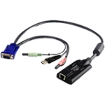 KVM Adapter Cable - RJ-45 Female Network Type A Male USB HD-15 Male VGA Mini-phone Male Stereo Mini-phone Male Stereo