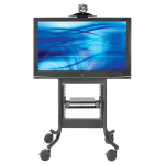 Display Stand - 37 inch to 65 inch Screen Support - 300 lb Load Capacity - 1 x Shelf(ves) - 60.5 inch Height x 36 inch Width x 26.5 inch Depth - Powder Coated - Steel