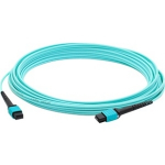 Fiber Optic Duplex Patch Network Cable - Fiber Optic for Network Device Patch Panel Router Media Converter Switch - 32.81 ft - 1 x MPO Female Network - 1 x MPO Female Network - Aqua