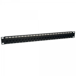 24-Port Cat5e Cat5 Feedthrough Patch Panel Rackmount 1URM RJ45 Ethernet TAA - Patch panel - 24 ports