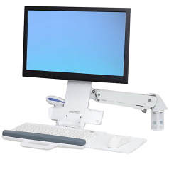 StyleView Sit-Stand Combo Arm - Wall mount for LCD display / keyboard / mouse / bar code scanner - aluminum high-grade plastic - white - screen size: up to 24 inch