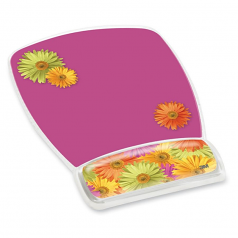 Fun Design Clear Gel Mouse Pad Wrist Rest 6 4/5 X 8 3/5 X 3/4 Daisy Design