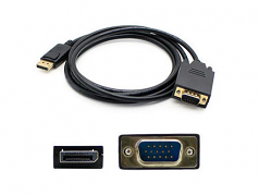 1.82m (6.00ft) DisplayPort Male to VGA Male Black Adapter Cable - 100% compatible with select devices.