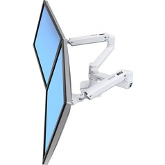 LX Dual Side-by-Side Arm - Mounting kit (desk clamp mount pole 2 articulating arms 2 extension brackets t-bracket) for 2 LCD displays - aluminum durable steel - white - screen size: up to 27 inch - desktop