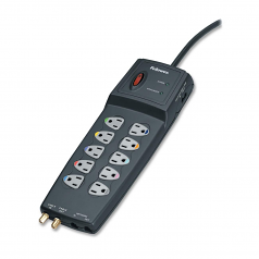 10-outlet surge protector. Ethernet/Network protection. $150000 warranty - Receptacles: 10 - 3300J