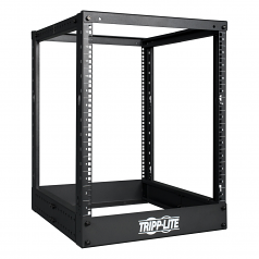 13U 4-Post Open Frame Rack Cabinet Square Holes 1000lb Capacity - Open frame rack - black - 13U