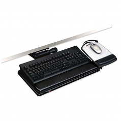 Easy Adjust Keyboard Tray Highly Adjustable Platform 23 inch Track Black