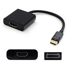 5 Pack Active Displayport to HDMI Converter - M/F - DisplayPort/HDMI for Audio/Video Device - 8 inch - 5 Pack - 1 x DisplayPort Male Digital Audio/Video - 1 x HDMI Female Digital Audio/Video - Black