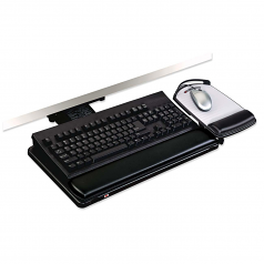 Knob Adjust Keyboard Tray With Highly Adjustable Platform Black