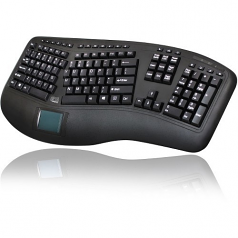 2.4GHZ WIRELESS TRU-FORM MEDIA 3D ERGONOMIC TOUCHPAD KEYBOARD WITH SP