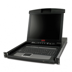 LCD Console - KVM console with KVM switch - 8 ports - PS/2 - 17 inch - rack-mountable - VGA - black - 1U