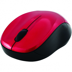 Silent Wireless Blue LED Mouse - Mouse - blue Led - 3 buttons - wireless - 2.4 GHz - USB wireless receiver - red