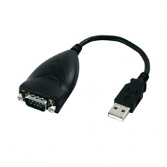 USB to Serial Converter Cable - Type A Male USB DB-9 Male Serial - Black