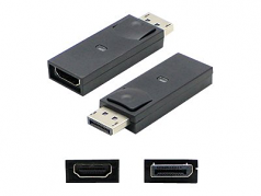 5 PACK OF HP QK108AV COMPATIBLE DISPLAYPORT MALE TO HDMI FEMALE BLACK ADAP