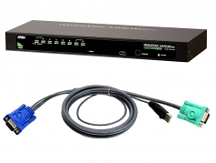 KVM Switch - 8 x 1 - 8 x SPHD-15 Keyboard/Mouse/Video - 1U - Rack-mountable