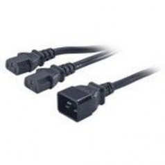 Power splitter - IEC 60320 C20 to IEC 60320 C13 - AC 208 V - 1.5 ft - black