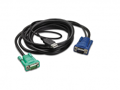 KVM Cable Adapter - 12 ft - HD-15 Male VGA - HD-15 Male VGA Type A Male USB - Black