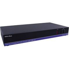 4-PORT DUAL DISPLAYPORT KVM SWITCH WITH USB 2.0 AND FRONT PANEL PUSH BUTTONS.INC