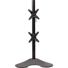 Dual LCD Monitor Desk Stand - 28 inch pole - Black - Vertical - Dual