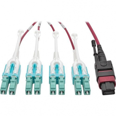 MTP/MPO TO 8XLC FAN-OUT PATCH CABLE 40 GBE 40GBASE-SR4 OM4 PLENUM-RATED PUSH