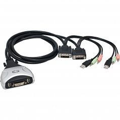 Multimedia KVM Switch - 2 Computer(s) - 1920 x 1080 - 4 x USB - 3 x DVI