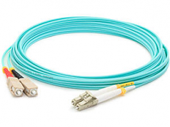 Fiber Optic Duplex Patch Network Cable - Fiber Optic for Network Device Patch Panel Hub Switch Router Media Converter - 49.21 ft - 2 x LC Male Network - 2 x ST Male Network - Aqua