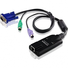 KVM Cable - USB for Keyboard Mouse Monitor KVM Switch Video Device - 1 Pack - 1 x RJ-45 Female Network - 1 x Mini-DIN (PS/2) Female Mouse 1 x Mini-DIN (PS/2) Female Keyboard 1 x HD-15 Male VGA