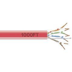 CAT5E 350-MHZ SOLID ETHERNET CABLE - UNSHIELDED (UTP)  CMR PVC RED 1000-F