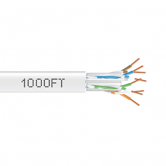 CAT6A 650-MHZ SOLID ETHERNET CABLE - UNSHIELDED (UTP)  CMR PVC WHITE 1000