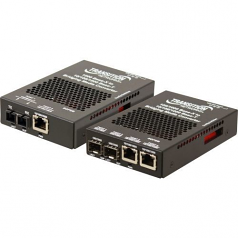 Stand-Alone 10/100/1000 Ethernet Media Converter - Fiber media converter - Ethernet Fast Ethernet Gigabit Ethernet - 10Base-T 1000Base-SX 100Base-TX 1000Base-T - RJ-45 / SC single-mode - up to 1.2 miles - 1310 nm