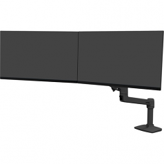 LX Desk Dual Direct Arm - Mounting kit (articulating arm desk clamp mount 2 pivots mounting hardware dual displays bow 7 inch post extension part) for 2 LCD displays - matte black - screen size: up to 25 inch - desktop