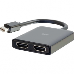 4K Mini DisplayPort to HDMI Monitor Splitter - Dual Monitor Hub - Video/audio splitter - 2 x HDMI - desktop