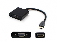 5 pack of 20.00cm (8.00in) HDMI Male to VGA Female Black Active Adapter Cable - 100% compatible with select devices.