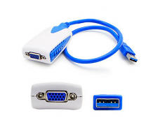 20.00CM (8.00IN) USB 3.0 (A) MALE TO VGA FEMALE BLUE USB VIDEO ADAPTER