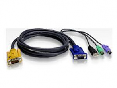 Combo kVM Cable - 10 ft - 1 x HD-15 Male VGA - 1 x HD-15 Male VGA 1 x Mini-DIN Male Keyboard/Mouse 1 x Type A Male USB 1 x Mini-DIN Male Keyboard/Mouse - Shielding