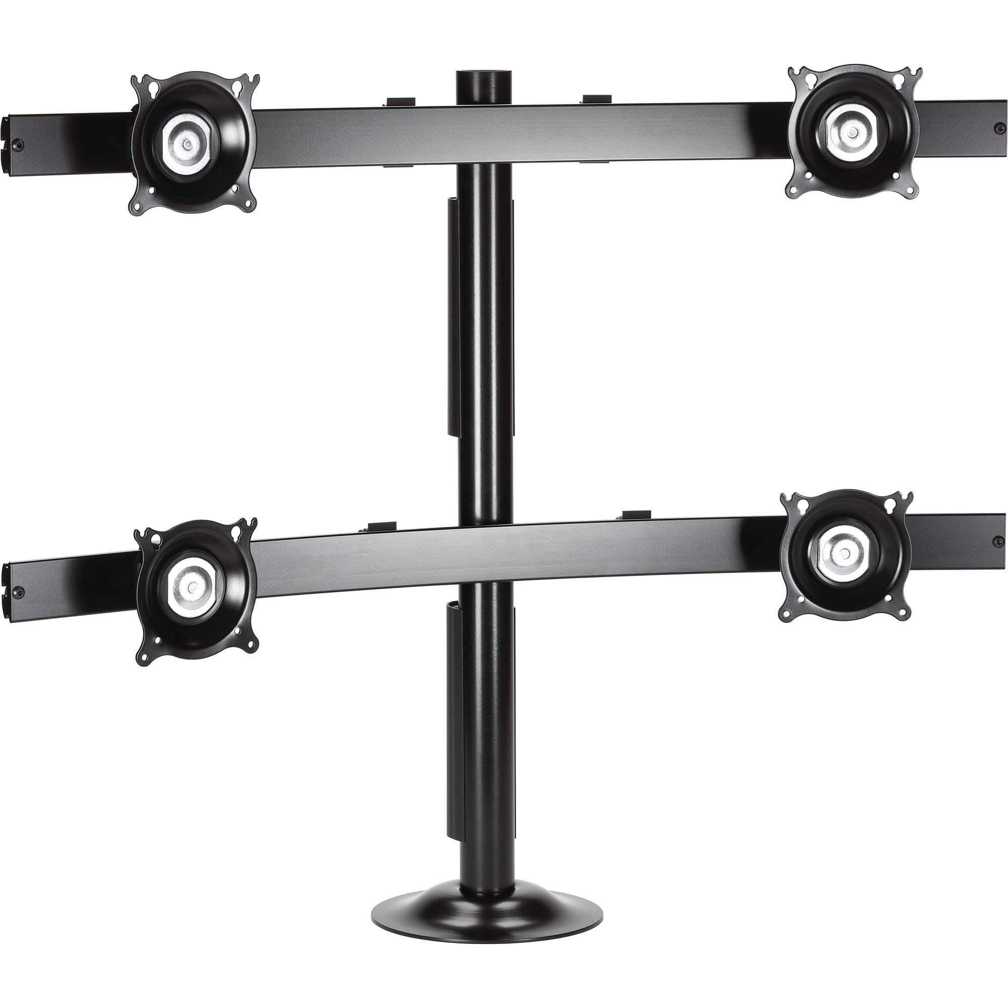 Widescreen Quad Monitor Grommet Mount - 20 lb - Black