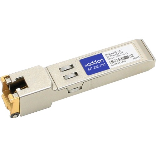 Juniper Networks EX-SFP-1GE-T Compatible 1000Base-TX SFP Transceiver (Copper 100m RJ-45 TAA) - 100% application tested and guaranteed compatible