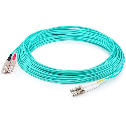 1m Laser-Optimized Multi-Mode fiber (LOMM) Duplex SC/LC OM3 Aqua Patch Cable - Fiber Optic for Network Device - Patch Cable - 3.28 ft - 2 x SC Male Network - 2 x LC Male Network - Aqua