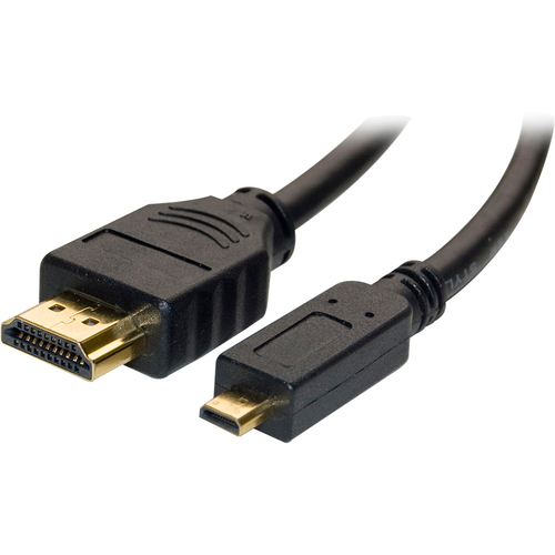 6FT Micro HDMI To HDMI Adapter Cable - HDMI for TV Projector Audio/Video Device Monitor Camera Cellular Phone - 6 ft - 1 Pack - 1 x HDMI (Micro Type D) Male Digital Audio/Video - 1 x HDMI Male Digital Audio/Video - Gold Plated - Black