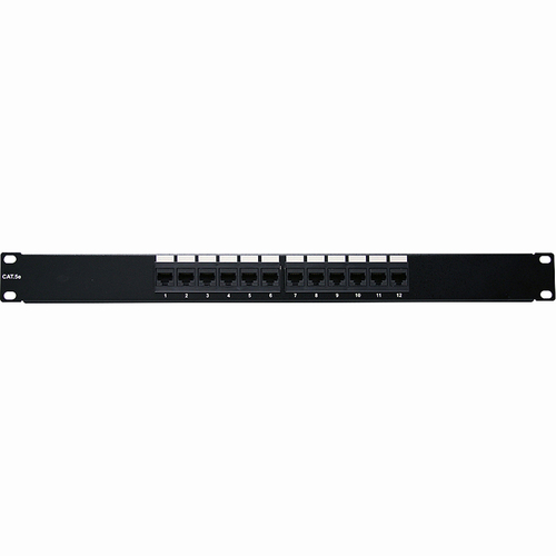 12 Port CAT5E Rackmount Patch Panel - Black - 12 x RJ-45 Port(s) 12 Port CAT5E Rackmount Patch Panel - Black - 12 x RJ-45 Port(s)