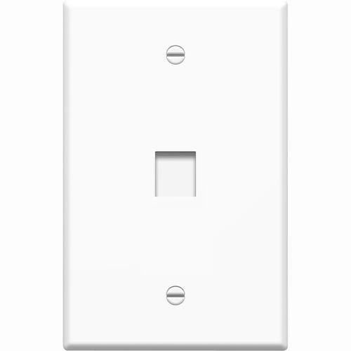 1 Port/Outlet RJ45 Cat5/Cat6 Ethernet Wall Plate (White) - 1 x Socket(s) - White