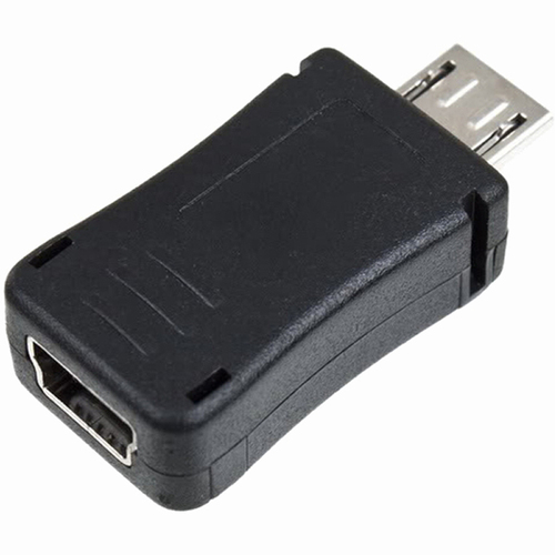 Micro USB To Mini USB 2.0 M/F Adapter - 1 x Type B Male Micro USB - 1 x Type B Female Mini USB - Black