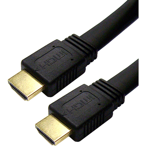 6FT Flat HDMI M/M Cable - HDMI for Satellite Receiver Tablet PC Audio/Video Device TV - 6 ft - 1 x HDMI Male Digital Audio/Video - 1 x HDMI Male Digital Audio/Video - Gold-plated Contacts Gold Plated - Shielding - Black