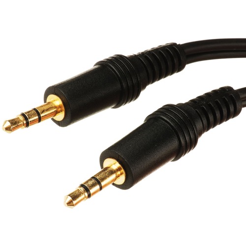 3.5mm Mini Jack male to male cable connects your iPhone iPod and other audio equipment sporting a mini-stereo jack to your home or auto sound system. Gold connector plating delivers high quality sound and spiral wound copper shielding protects agai 3.5mm Mini Jack male to male cable connects your iPhone iPod and other audio equipment sporting a mini-stereo jack to your home or auto sound system. Gold connector plating delivers high quality sound and spiral wound copper shielding protects agai