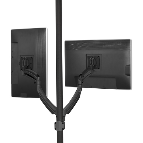 KONTOUR Pole Mount for Flat Panel Display - 10 inch to 30 inch Screen Support - 50 lb Load Capacity - Aluminum - Black