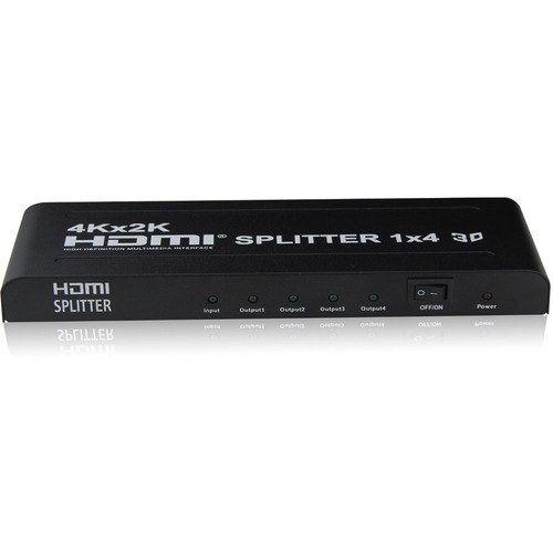 4 Port HDMI Splitter Supports3D 4K/2K - 340 MHz to 340 MHz - HDMI In - HDMI Out 4 Port HDMI Splitter Supports3D 4K/2K - 340 MHz to 340 MHz - HDMI In - HDMI Out